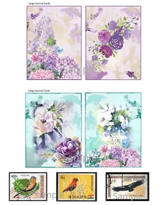 Junk Journal Supplies Birds And Blooms Collage Sheet Scrapbook Card Making - Picture 1 of 1