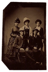 TINTYPE PORTRAIT OF A WELL DRESSED FAMILY - Picture 1 of 3