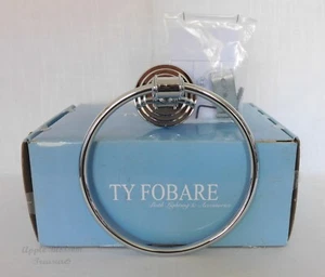 TY FOBARE BATH ACCESSORIES~TRANSITIONAL TOWEL RING HOLDER~ A0130 CH~CHROME~NIOB - Picture 1 of 5