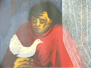 Jose R. Alicea Woman With Dove "Mujer Con Paloma" Serigraph Ltd Edition Print - Picture 1 of 10
