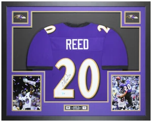 Ed Reed Autographed & Framed Purple Baltimore Jersey Auto Beckett COA - Picture 1 of 5