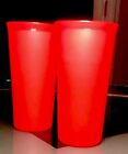 New Vintage Tupperware Stacking 9 oz TUMBLERS #116 TRANSLUCENT RED SET