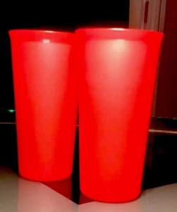 New Vintage Tupperware Stacking 9 oz TUMBLERS #116 TRANSLUCENT RED SET - Picture 1 of 5