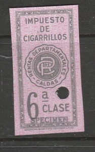 Colombia Cigarrillios Class 6A MNH Specimen Revenue - Picture 1 of 2