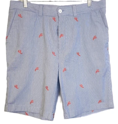 Pantalones Cortos Daniel Cremieux Azul Seasucker Para Hombre Talla 33 Bordados Langostas Náuticos Foto 1 de 4