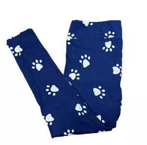 Tween Kinder LulaRoe Leggings Pfoten auf blau passt 12/14 - Bild 1 von 1