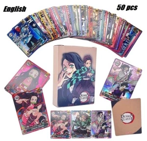 Demon Slayer Display Box Pack 50 Pcs TCG Manga Colorful Flash Cards Sealed - Imagen 1 de 8