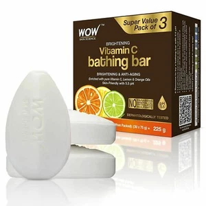 WOW Skin Science Brightening Vitamin C Bathing Soap, 225g (75g X 3) free shipp