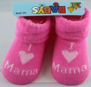 "Erstlings-Söckchen „I love Mama “ in Geschenkbox" - mit hohem Baumwollanteil - Bild 1 von 2