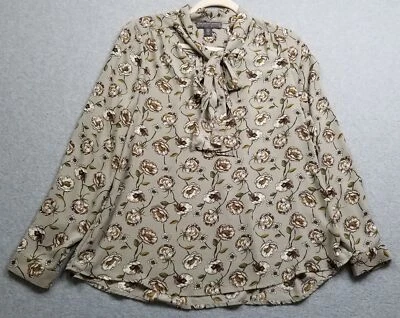 Fenn Wright Manson Top Womens Medium M Floral Long Sleeve Neck Tie Spring Blouse - Image 1 of 4