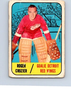 VINTAGE HOCKEY CARD TOPPS 1967 DETROIT RED WINGS ROGER CROZIER NO813 - Image 1 of 2