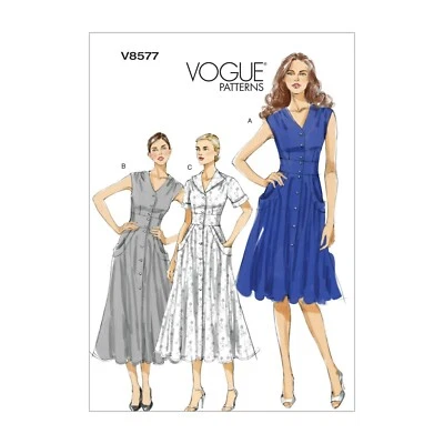 Vogue Schnittmuster V8577 - Kleid - breite Taille - geknöpft - Bild 1 von 4