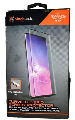 Protector de pantalla de vidrio curvo compatible con funda BackWeb Samsung S10+ Foto 1 de 2