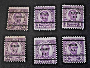 6 - 1925 US Scott #555 - 3 Cent Newark Precancels - Used/NG/LH/F-VF - Picture 1 of 2