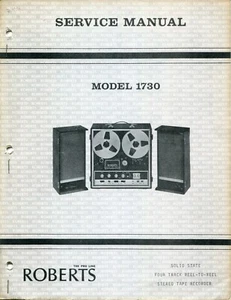 Roberts Model 1730 4-Track Reel-To-Reel & Cartridge Tape Recorder Service Manual - Picture 1 of 3