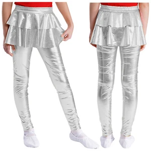Kids Girls Pants Music Festivals Tights Culottes Trousers Jazz Costume Rumba - Picture 1 of 64