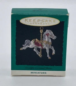 Hallmark Andenken 1994 anmutiges Karussell Pferd Zinn Miniatur Ornament - Bild 1 von 3