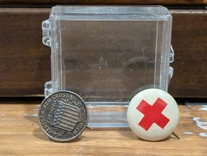 Vintage 2x Lot American Red Cross Pro Patria Blood Donor Pin & 1940's Red Cross - Picture 1 of 24