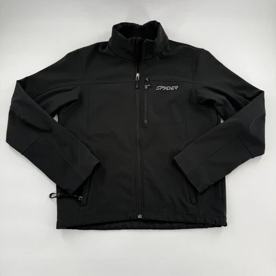 Spyder Softshell Jacket Mens Medium Black Full Zip Stretch Outdoor Coat Logo - Image 1 of 4