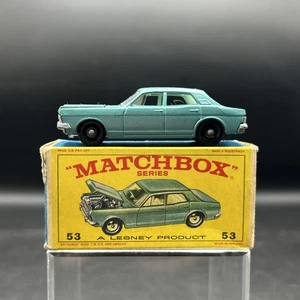 Scatola fiammiferi vintage Lesney n. 53 Ford Zodiak Mk IV in scatola originale - Foto 1 di 11