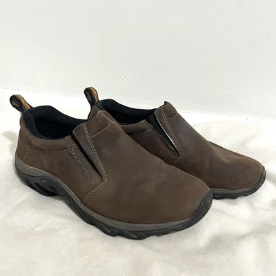 Merrell Jungle Moc Shoe Men 7.5 Brown Suede Leather Slip On Comfort Walk Sneaker - Image 1 of 4