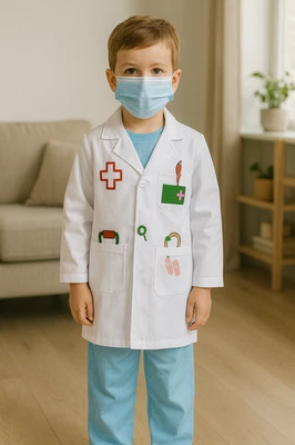 Niños Niñas Doctor ER Hospital Vestido Elegante Disfraz Chaqueta Pantalones Ajuste 5-7 Años Foto 1 de 3