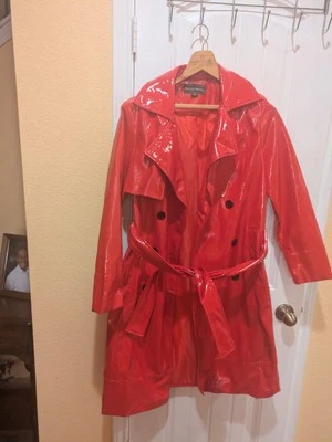 Forever Audrey Red Faux Leather Coat Size M - Image 1 of 4