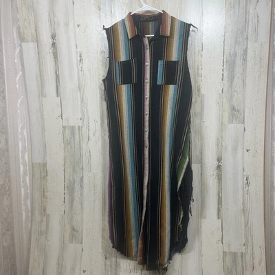 L & B Lucky & Blessed Serape Abotonado Talla M Con Cordones Western Rodeo Foto 1 de 4