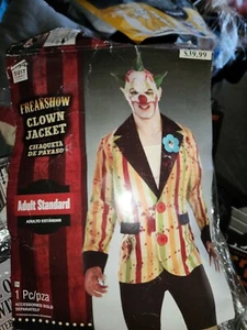 New Freakshow CLOWN JACKET And Mask Halloween Costume Adult Standard (up to size - Picture 1 of 8