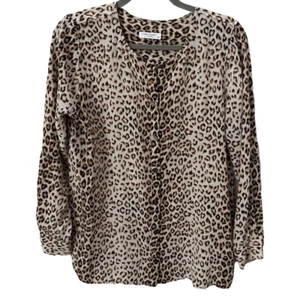 Equipment Femme Essential Silk Leopard Print Button-Up Blouse Top Small - Picture 1 of 5