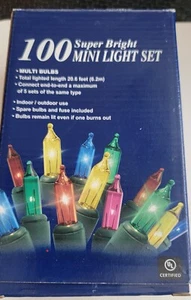 100 Super Brite Mini Light Set' Boscov's New In Box - Picture 1 of 5