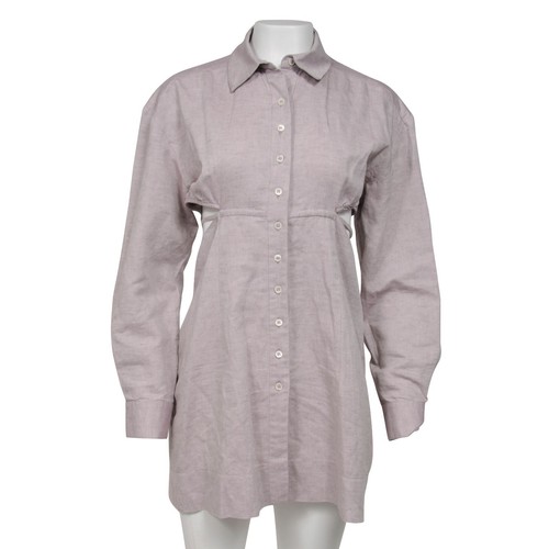 Jacquemus l'annee 97 camicia tagliata passerella abito 42 lilla viola lino tunica lunga