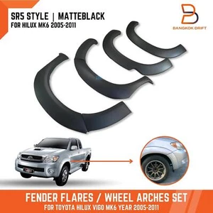 Matteblack 6" SR5 Style For Toyota Hilux MK6 Vigo Wheel Arch Fender Flares 05-11 - Picture 1 of 9