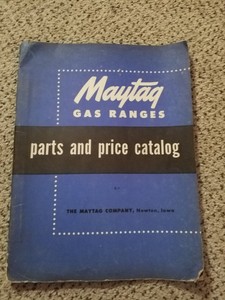 RARE VTG Old 1950s MAYTAG Gas Range Dealer Repair Parts Catalog .