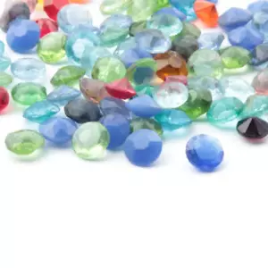 Lotto (80) strass vetro misto ceco vintage blu opalino calcedonio 8/9 mm - Foto 1 di 2