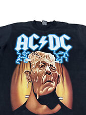 ACDC Bootleg T Shirt Ball Frankenstein Aussie Rock And Roll Band Rare Large Tee
