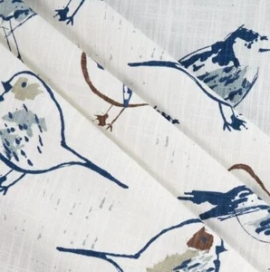 Blue Bird Curtains Window Treatments Custom Drapery Panels Vintage Home Decor - Picture 1 of 10
