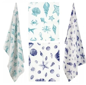 Küstenmotiv Qualität Geschirrtuch - Auswahl an Muscheln oder Sealife - VERSAND MIT NACHVERFOLGUNG - Bild 1 von 5