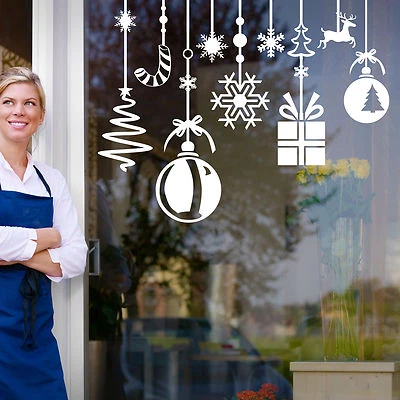 VINYL CONCEPT Christmas Xmas Baubles Balls Hangings Display Shop Window Decals Stickers A293