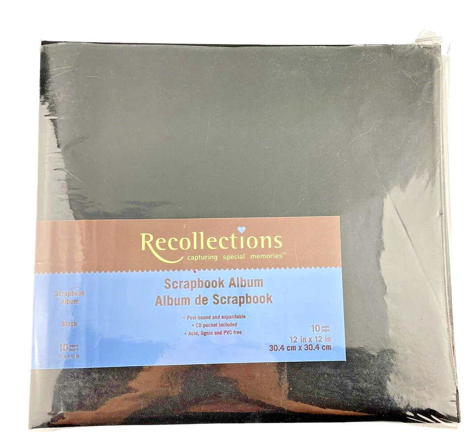 Recollection Черный Альбом для Скрапбукинга с 10 Страницами Переплет Расширяемый Карман для CD - Изображение 1 из 4