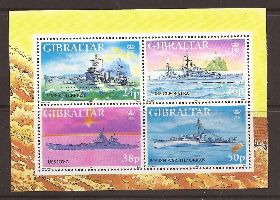 105. GIBRALTAR 1997 STAMP M/S WORLD WAR II, WARSHIPS. MNH - Image 1 of 1