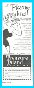 1963 Treasure Island Florida vintage PRINT AD tourism mail in offer vacation - Picture 1 of 3