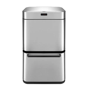 80L Dual Rubbish Kitchen Bin with Motion Sensor Recycle Bin Stainless Steel Wast - Picture 1 of 7