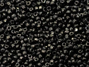 Cuentas de semillas de vidrio francesas victorianas eduardianas antiguas de luto vintage C29-50 - Imagen 1 de 3