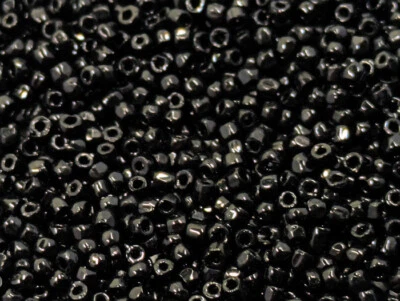 Cuentas de semillas de vidrio francesas victorianas eduardianas antiguas de luto vintage C29-50 Foto 1 de 3