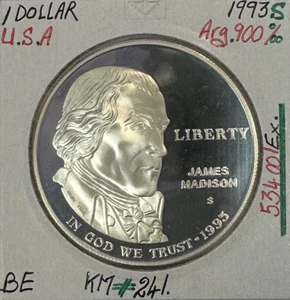 ETATS-UNIS - USA - 1 DOLLAR 1993 S - Pièce de Monnaie en argent // BE (REF 1) - Picture 1 of 2