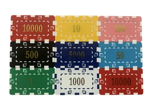 10 x hochwertige Poker Casino nummerierte Kunststoff Chip Schilder 74 x 44 mm 30 Gramm - Bild 1 von 9