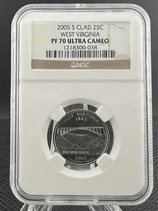 2005 S Clad Proof West Virginia State Quarter - NGC PF 70 Ultra Cameo - Picture 1 of 2