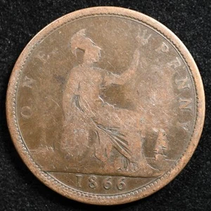 Great Britain 1 Penny 1866, Coin, Inv#H609 - Picture 1 of 2