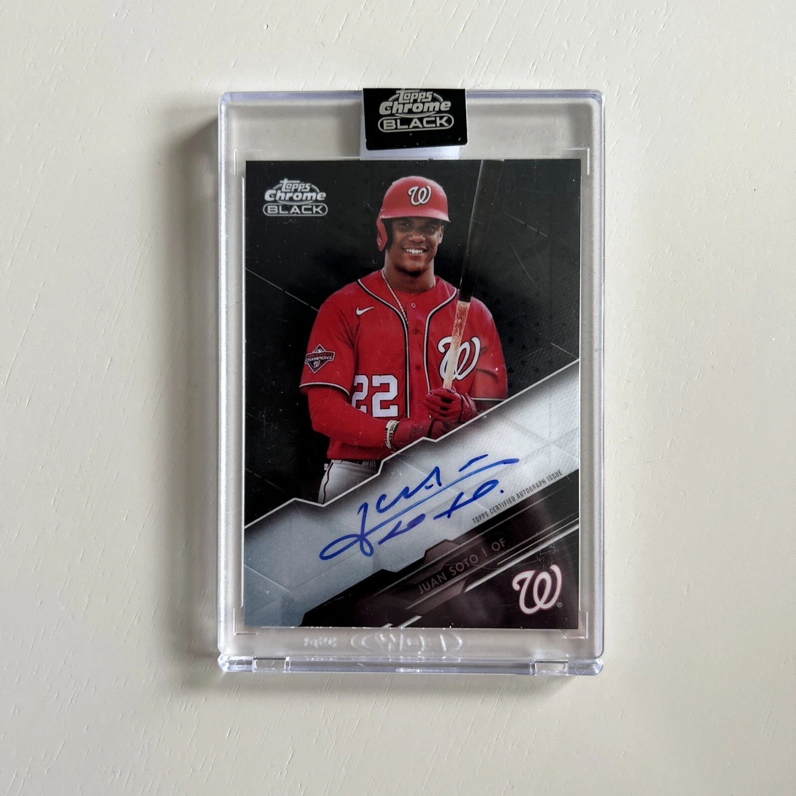 2020 Topps Chrome Black - Chrome Black Autographs #CBA-JS Juan Soto (AU)